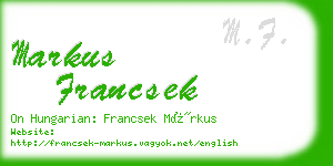 markus francsek business card
